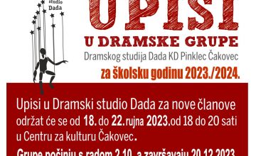 UPISI U DRAMSKI STUDIO DADA ZA SEZONU 2023./2024.